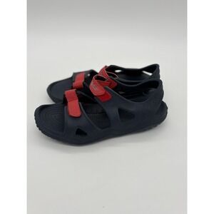 Crocs Comfort Swiftwater River Sandals Kids Size J3 Unisex Navy/Red 204988